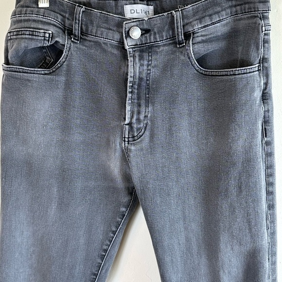 D L 1961 Dylan Skinny Sawyer Distressed Gray/Black Jeans Sz 34x33 - Picture 3 of 12